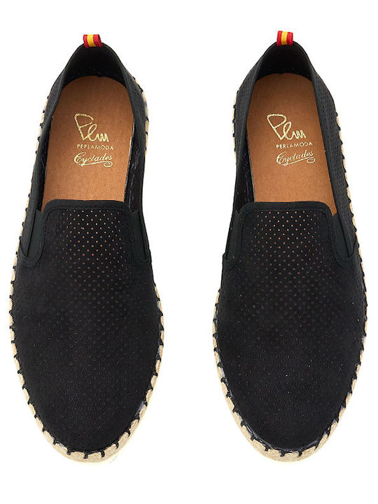 Fabric Men's Espadrilles in Black Color