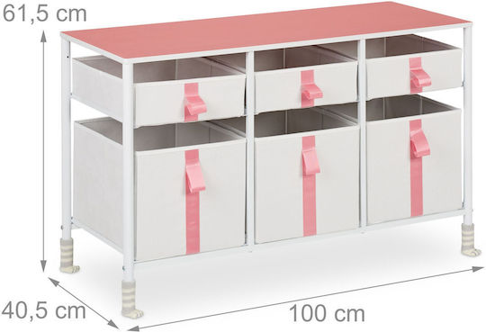 Comodă pentru copii Alb cu 6 sertare 61.5x100x40.5buc
