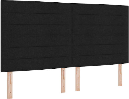 vidaXL Stoff Kopfstütze für Betten Schwarz 180cm