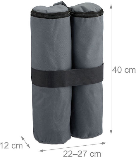 Set 4 Sacii de Ancorare pentru Pavilion Relaxdays Dimensiuni 40 X 42 Cm Capacitate de Umplere 10 Kg pe Sac Gri Negru