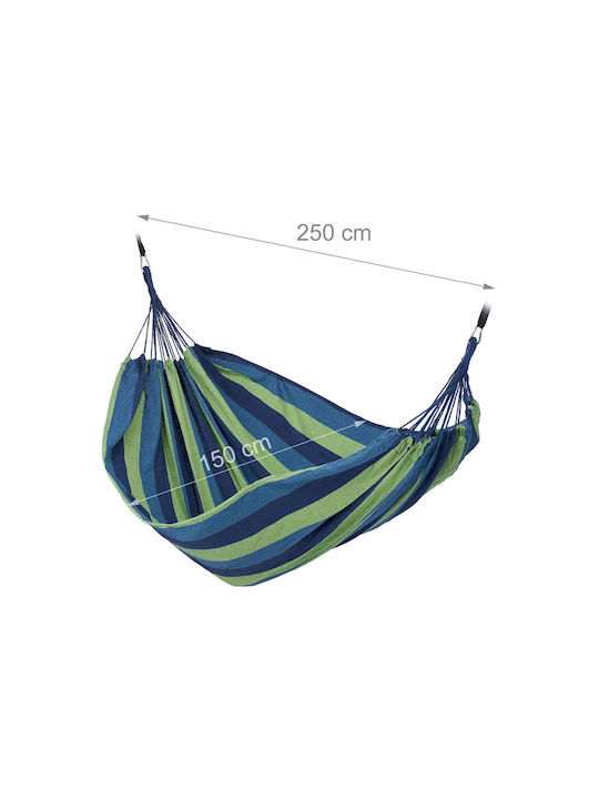 Relaxdays Хамак Двойна Текстил Син 250x150бр