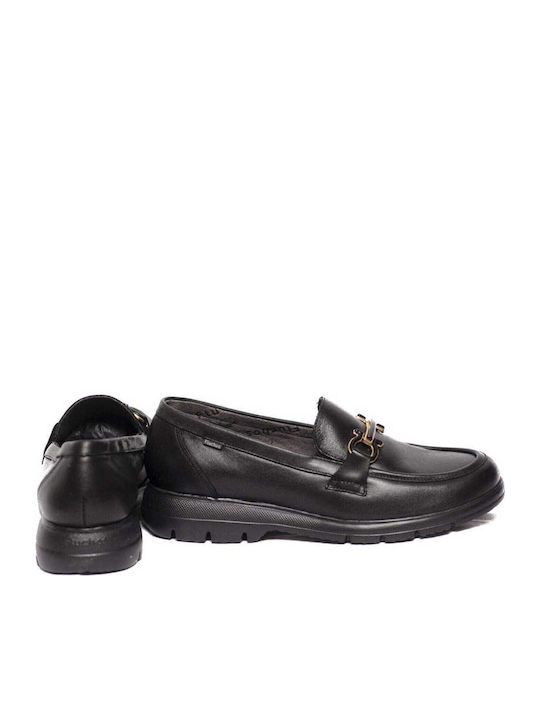Leather Women's Moccasins in Black Color