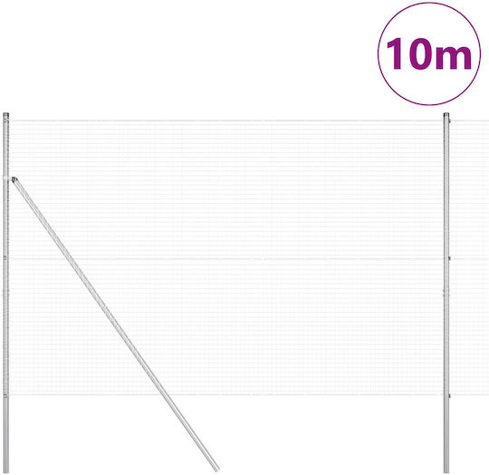 vidaXL Wire Fencing Galvanized Set Silver 1.5x10m