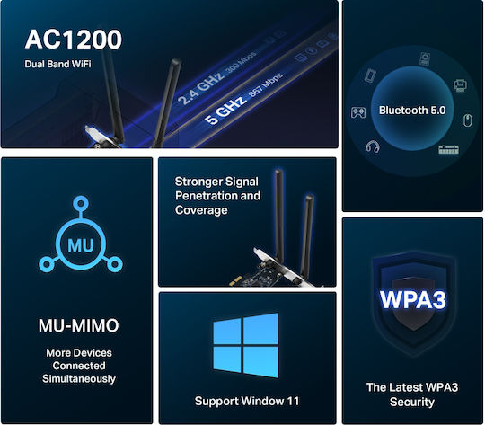 Mercusys Ma30e v1 Wireless Network Card 300Mbps PCI-e