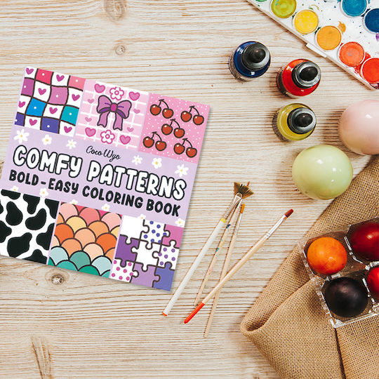 Adult Coloring Book Coco Wyo Comfy Patterns Hardcover Abstract Designs Mandala Animals 52 Pages 21 x 21 cm