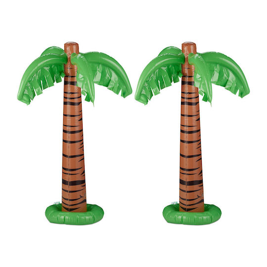 Set 2 Inflatable Palm Trees Relaxdays Decorative Dimensions 80 x 62 Cm