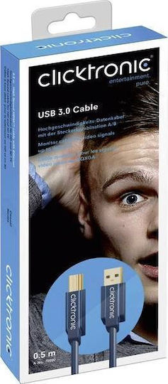 Clicktronic USB 3.0 Kabel USB-A-Stecker - USB-B-Stecker Blau 1.8m