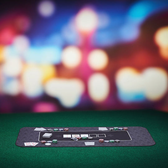 Covor Poker Texas Hold'em Antiderapant Impermeabil Negru 120x60 Cm Geantă Transport Depozitare Relaxdays