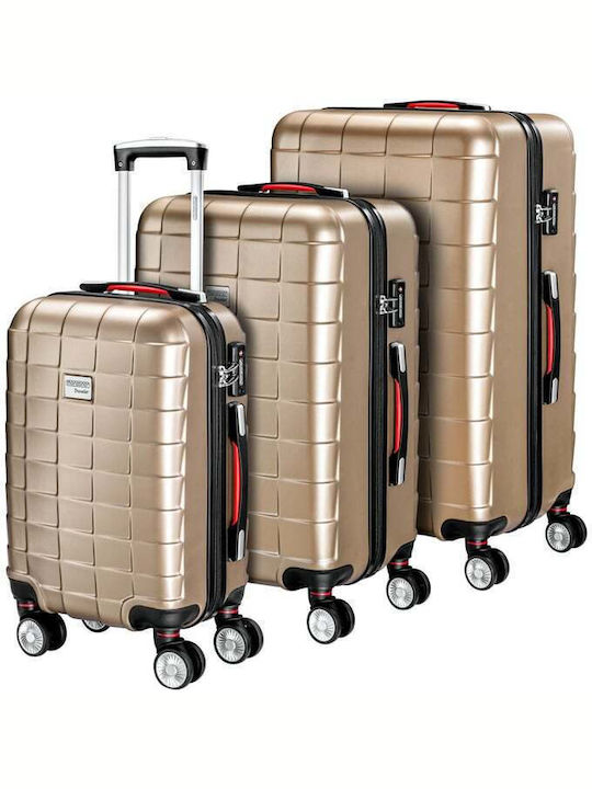Set de bagaje Monzana Abs Exopack Champagne 3 piese 53 X 37 X 21 cm 67 X 44 X 28 cm 76 X 51 X 30 cm 107200