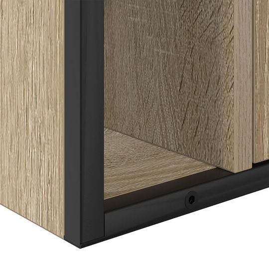 vidaXL Waschtisch ohne Waschbecken mit Spiegel L60xB16xH60cm Light Oak