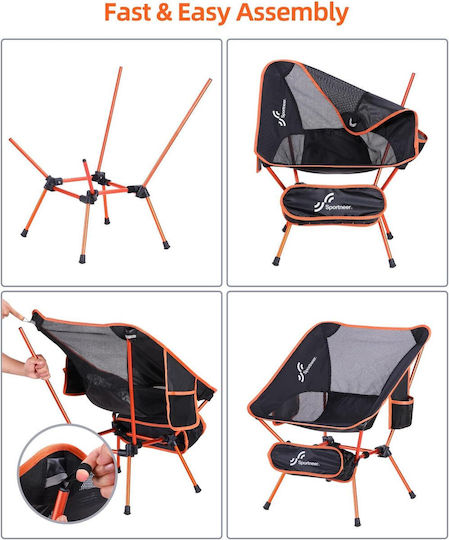 Set 2 Scaune Portabile Pliabile Sportneer Camping Pescuit Drumeții Aluminiu Țesătură Oxford Geantă de Transport