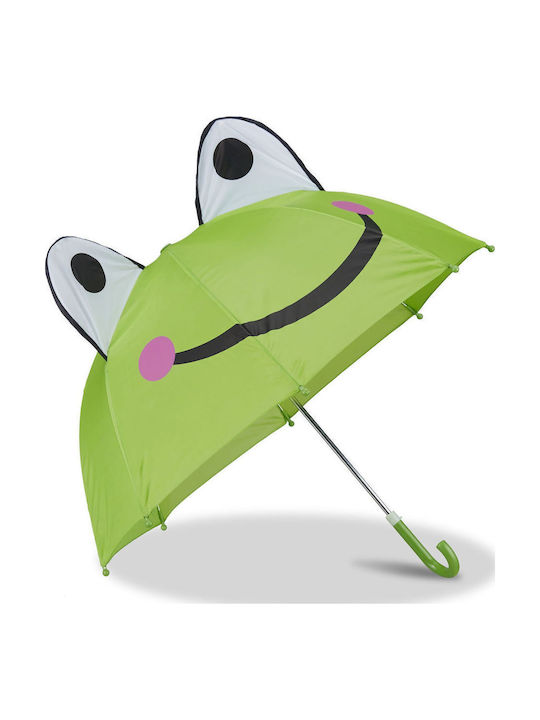 Relaxdays Kinderregenschirm Gebogener Handgriff Grüne 68cm