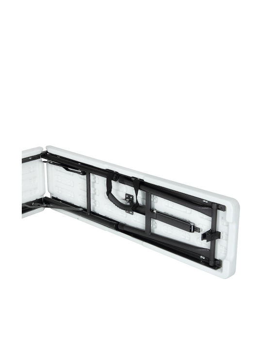 Set 2 Bănci Pliabile Capacitate 200 Kg Fiecare Cadru din Oțel Mânere de Transport 183 X 28 X 44 Cm