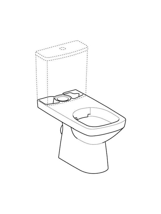 Geberit Selnova Square Toaletă de podea cu sistem de descărcare cu Capac Închidere lentă Albă