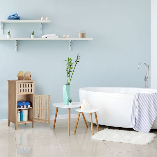 Relaxdays Cabinet de baie L82xA40xÎ29cm Nucă