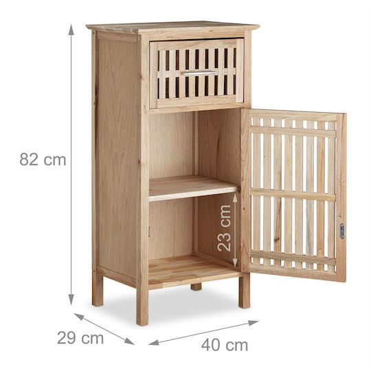 Relaxdays Cabinet de baie L82xA40xÎ29cm Nucă
