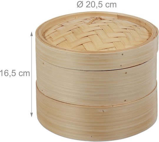 2-tier Bamboo Steamer Relaxdays 20.5 Cm