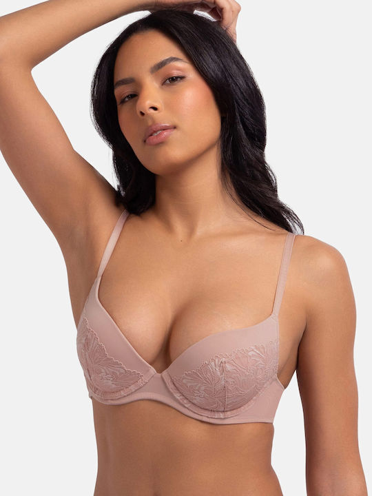 Push Up Bra Underwire Pink-black