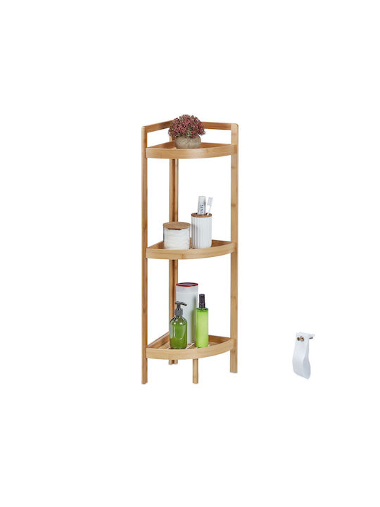 Relaxdays Colțar Rafturi de baie Raft Baie Bambus 90x36.5x26cm