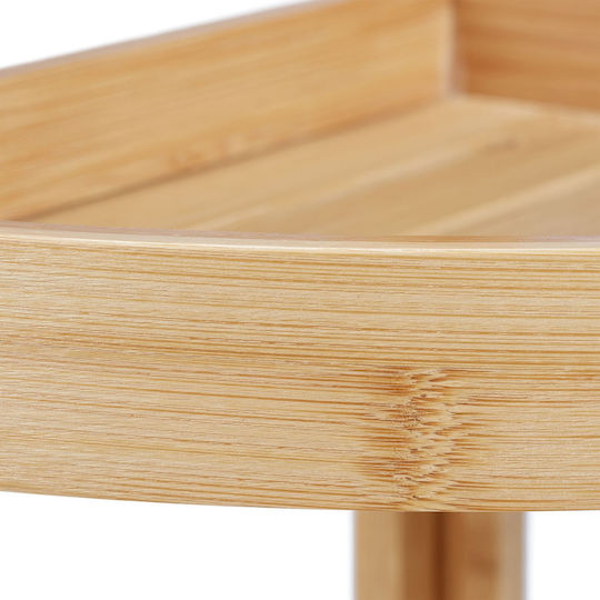Relaxdays Corner Floor Bathroom Shelf Bamboo 90x36.5x26cm