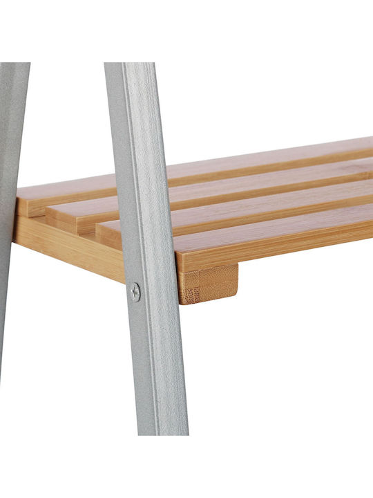 Relaxdays Подов Рафт за баня Бамбуков 93x46x20см Сив