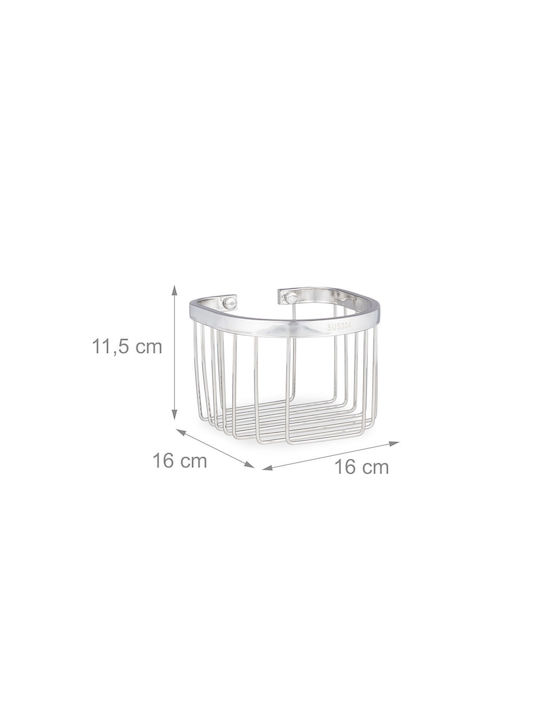 Relaxdays Montat pe perete Raft Baie Metal 11.5x16x16cm Gri