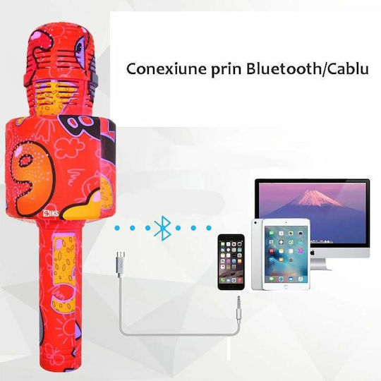 Wireless Karaoke Microphone Siks Ly100 M2 Kids Graffiti Model 100hz Ios Android Tablet Pc Bluetooth Usb
