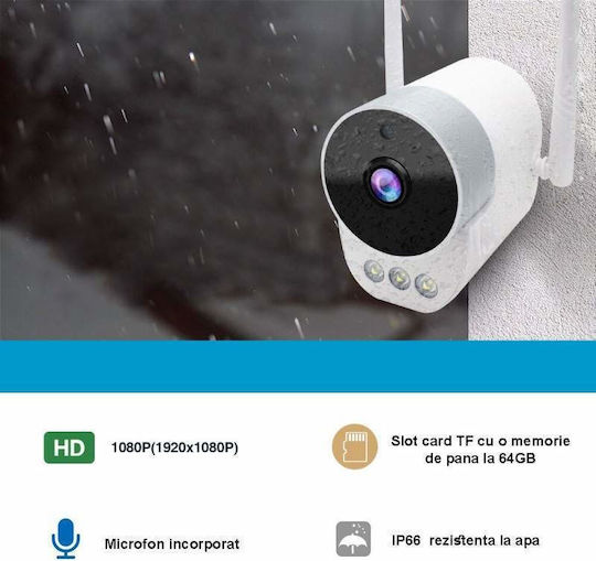 IP Überwachungskamera Wi-Fi Full HD 1080p Wasserdicht mit Zwei-Wege-Kommunikation
