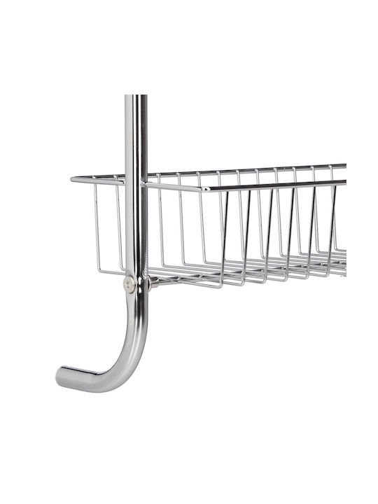 Relaxdays Montat pe perete Raft Baie Metal 112x45x23cm Argintie