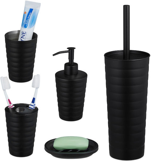 Relaxdays Inox Bathroom Accessory Set Gray 5pcs Relaxdays Inox Bathroom Accessory Set Gray 5pcs