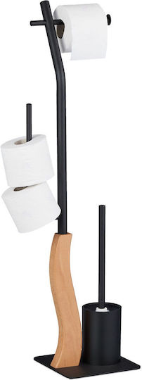 Relaxdays Wall Mounted Wooden Bathroom Accessory Set Gray Relaxdays Wall Mounted Wooden Bathroom Accessory Set Gray