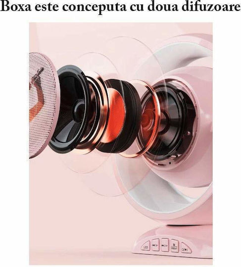 Karaoke Speaker with Wireless Microphone and Lighting Effects Pink