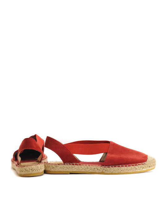 Women's Leather Espadrilles Red