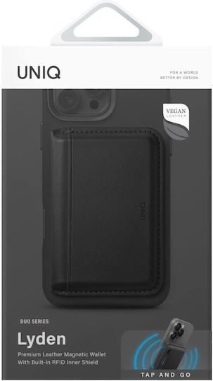 Uniq MagSafe Θήκη Καρτών Lyden DS RFID σε Μαύρο χρώμα
