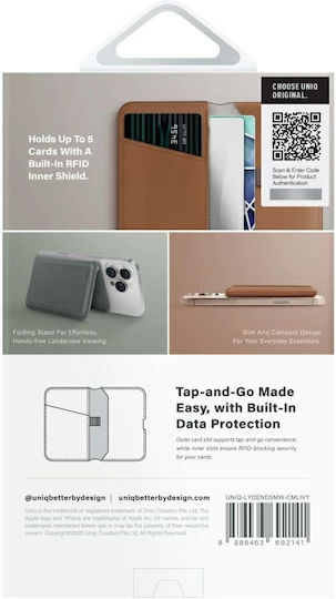 Uniq MagSafe Kartenetui Lyden DS RFID in Braun Farbe