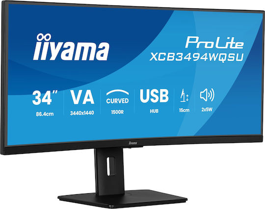Iiyama ProLite XCB3494WQSU-B1 Ultrawide VA HDR Curved Monitor 34" QHD 3440x1440