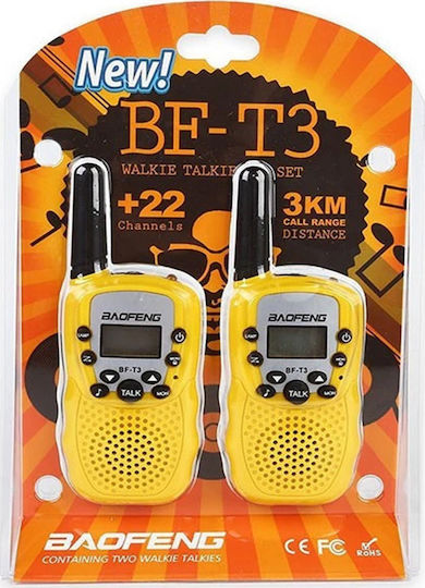 Baofeng BF-T3 Walkie Talkie with Monochrome Screen Set of 2pcs In Orange Color