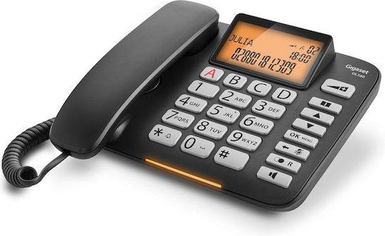 Gigaset DL580 Corded Office Phone for Seniors Black S30350-S216-R601