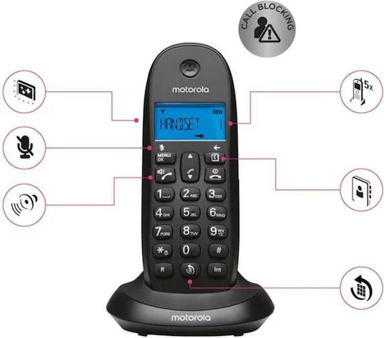 Motorola C1001CB+ Cordless Phone Black