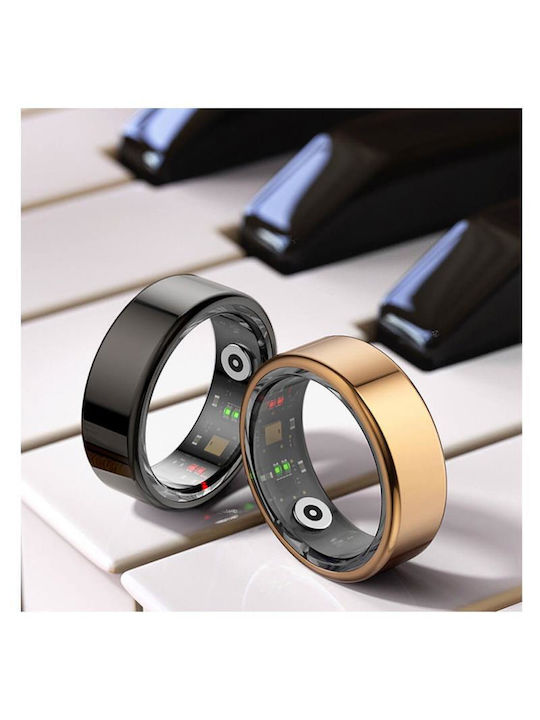 Maxlife MXSR-100 Smart Ring 18.3mm Αδιάβροχο με Παλμογράφο Μαύρο