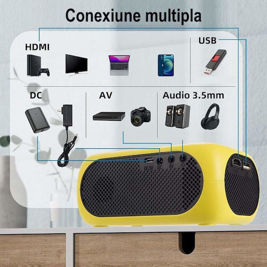 Mini Projector LCD LED Lamp Yellow