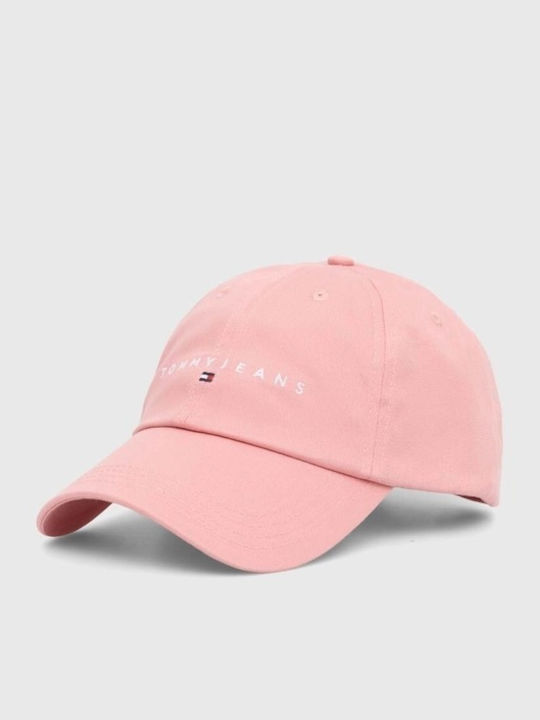 Women's Hat Tommy Jeans Linear Logo 6 Panel Delicate Pink Aw0aw16868-tio