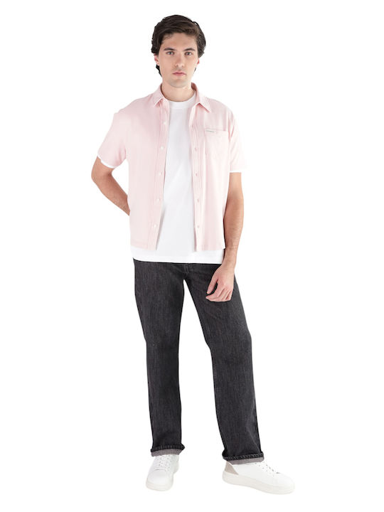 Κοντομάνικο Βαμβακερό Πουκάμισο Pink