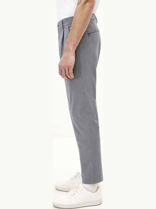 Trousers Chino Elastic in Slim Fit Grey Checkered