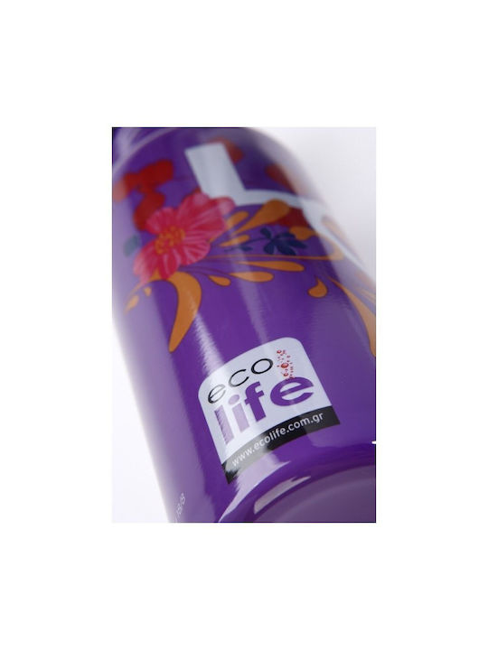 Ecolife Love Standard Stainless Steel Water Bottle 600ml Purple