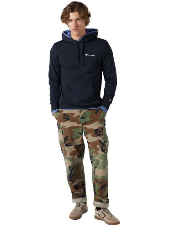 Φούτερ με Κουκούλα Navy Μπλε