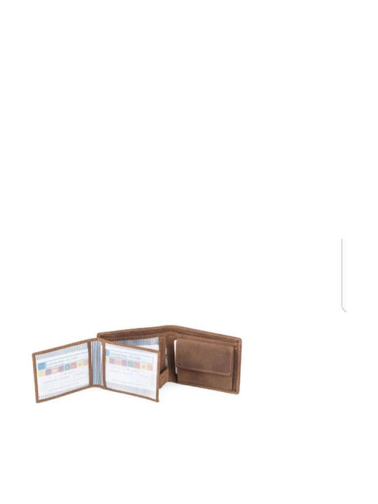 HU Leather Men's Wallet Classic Tabac Brown