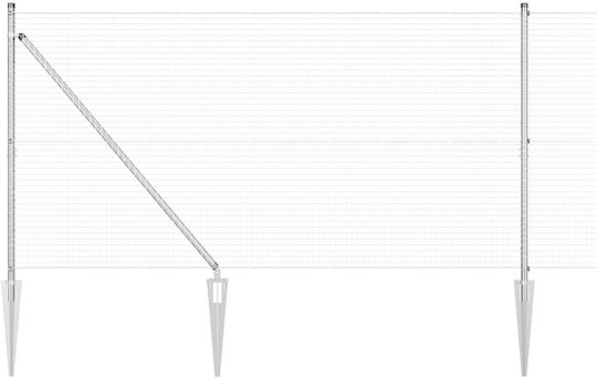 vidaXL Συρματόπλεγμα Γαλβανιζέ Σετ Γκρι 1.4x50m