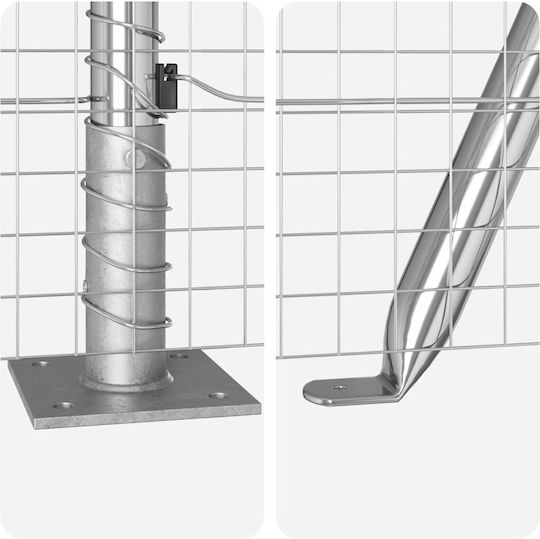 vidaXL Wire Fencing Galvanized Set Silver 0.4x10m