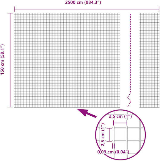 vidaXL Plasă de sârmă Galvanizat Module Gri 1.5x25m